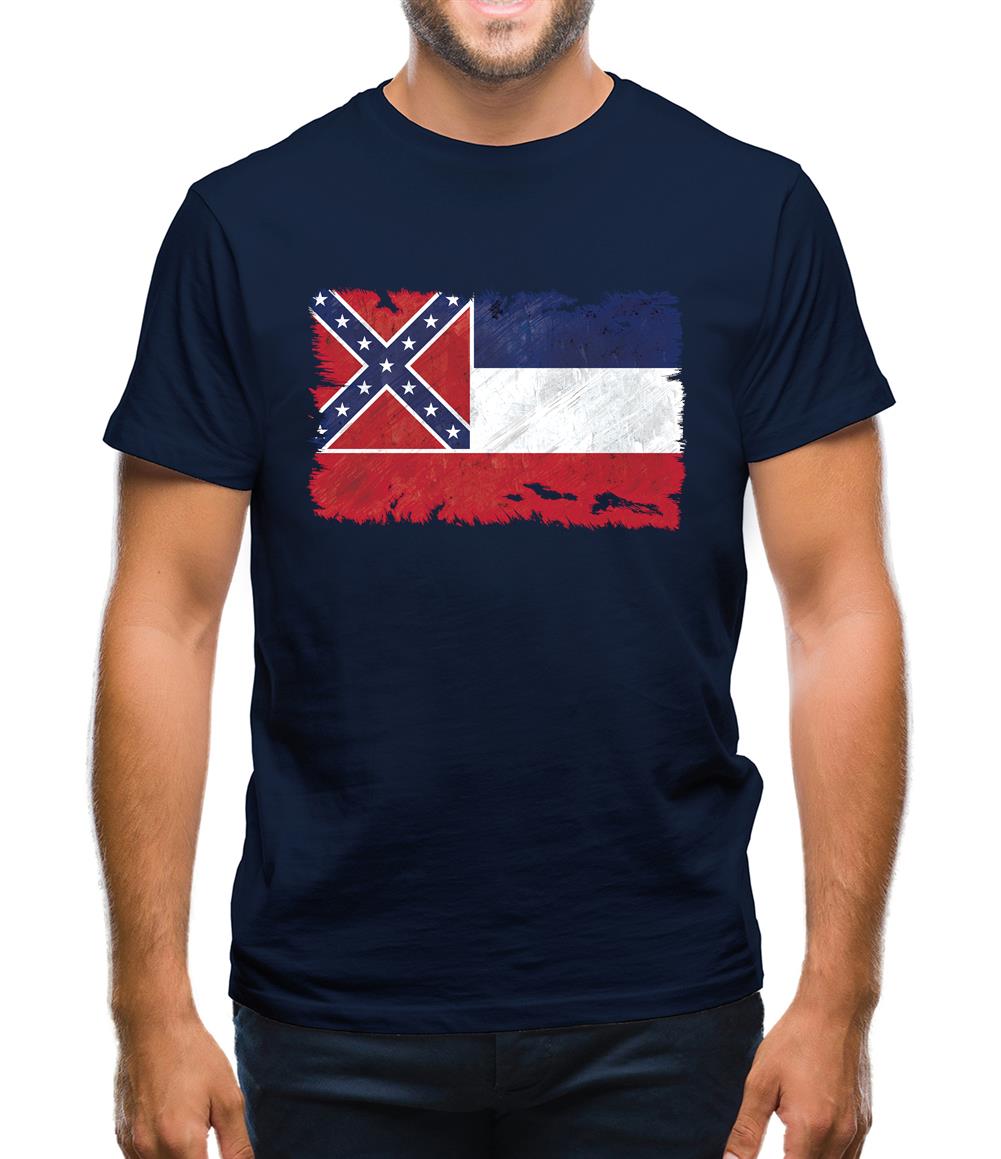 Mississippi Grunge Style Flag Mens T-Shirt
