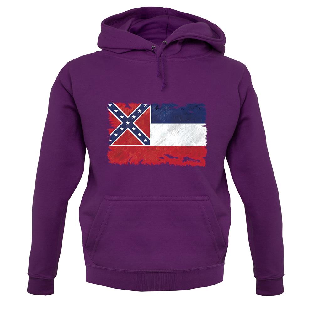 Mississippi Grunge Style Flag unisex hoodie