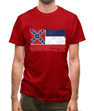 Mississippi Grunge Style Flag Mens T-Shirt