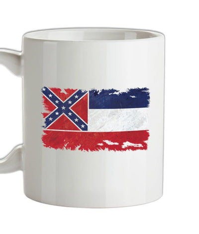 Mississippi Grunge Style Flag Ceramic Mug