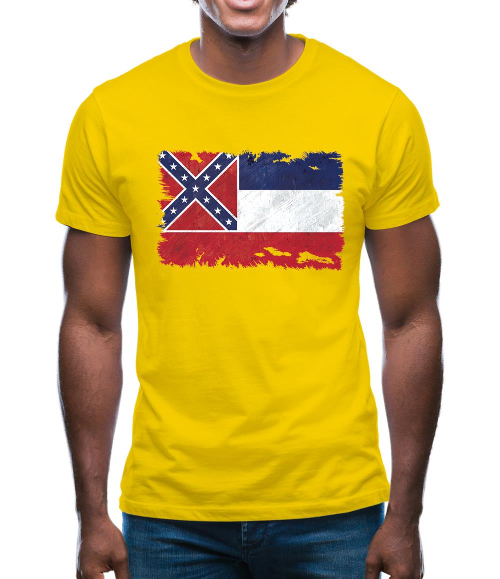 Mississippi Grunge Style Flag Mens T-Shirt