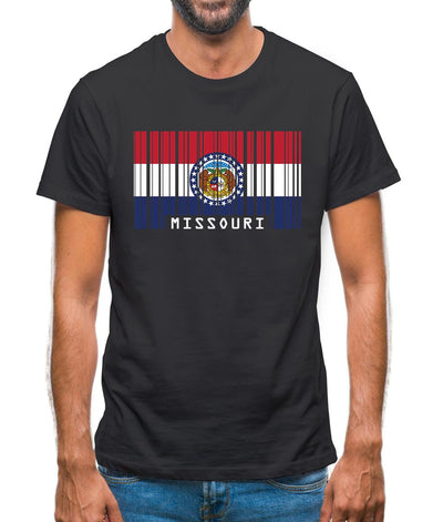Missouri Barcode Style Flag Mens T-Shirt
