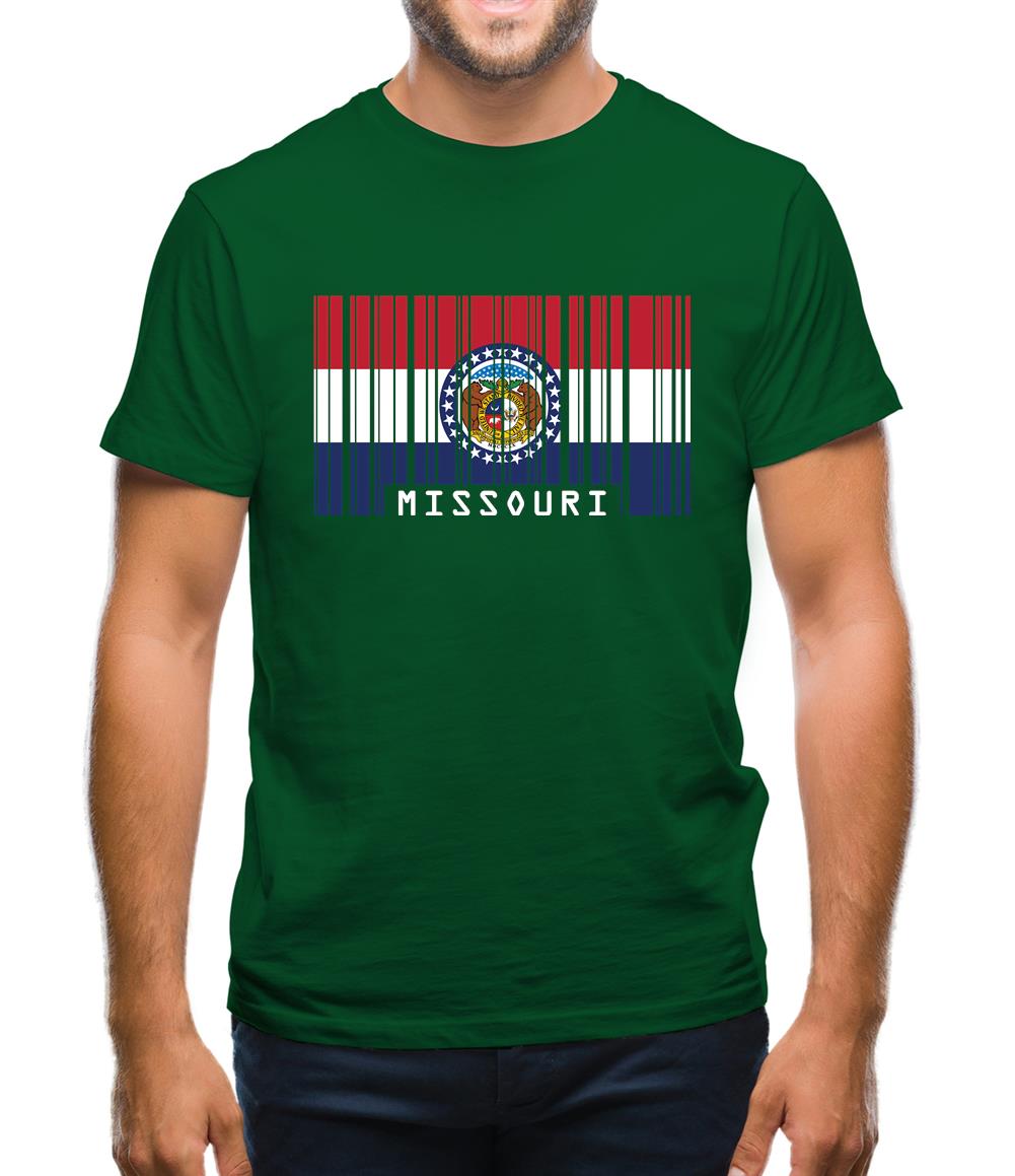 Missouri Barcode Style Flag Mens T-Shirt