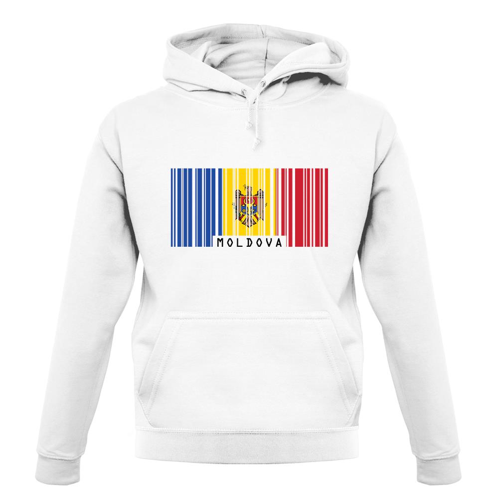 Moldova Barcode Style Flag unisex hoodie