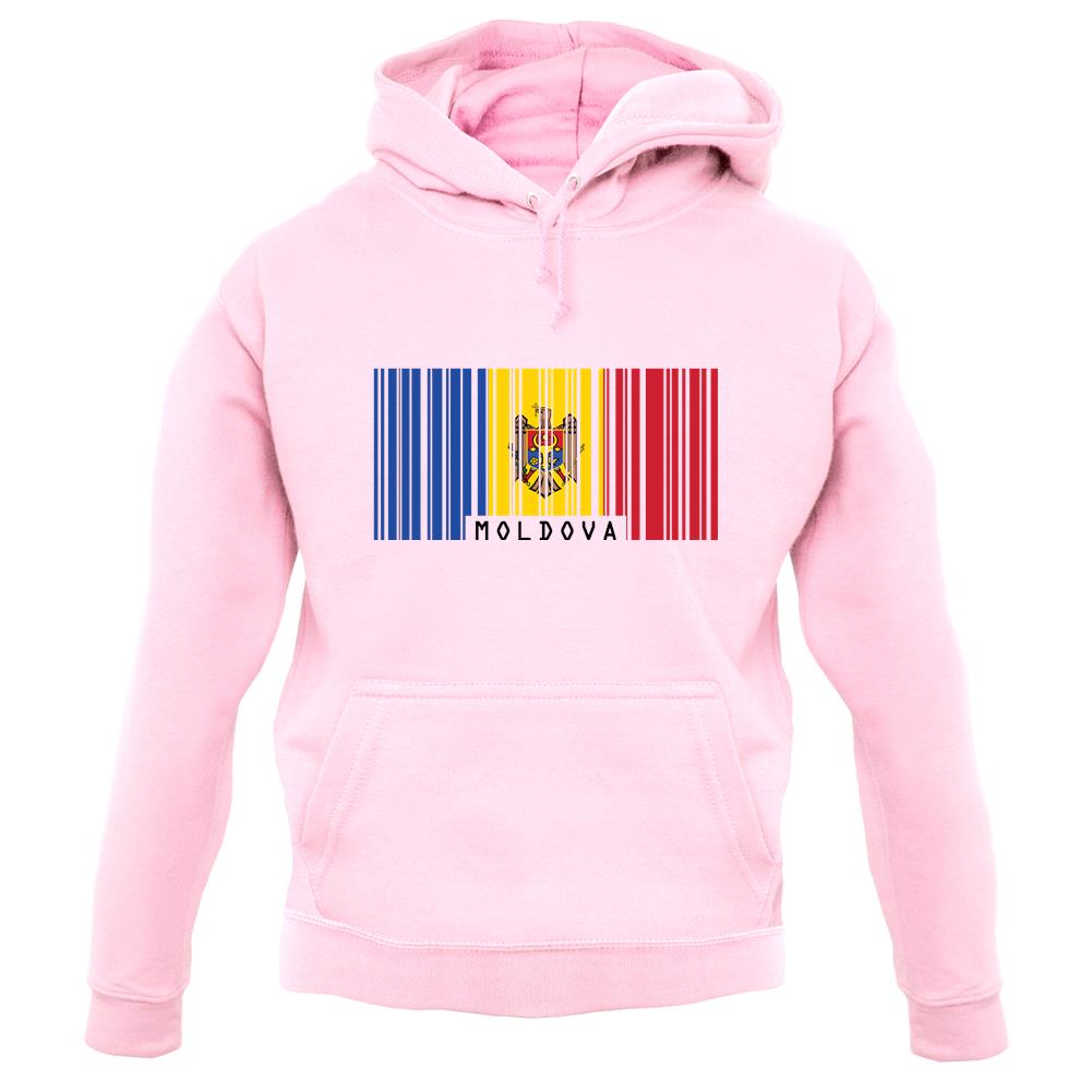 Moldova Barcode Style Flag unisex hoodie