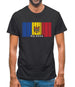 Moldova Barcode Style Flag Mens T-Shirt