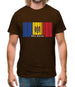 Moldova Barcode Style Flag Mens T-Shirt