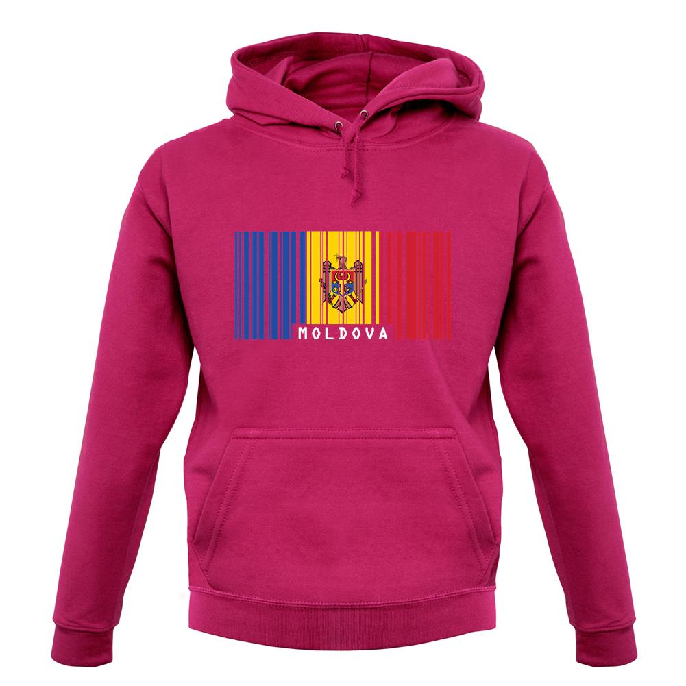 Moldova Barcode Style Flag unisex hoodie