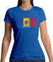 Moldova Barcode Style Flag Womens T-Shirt