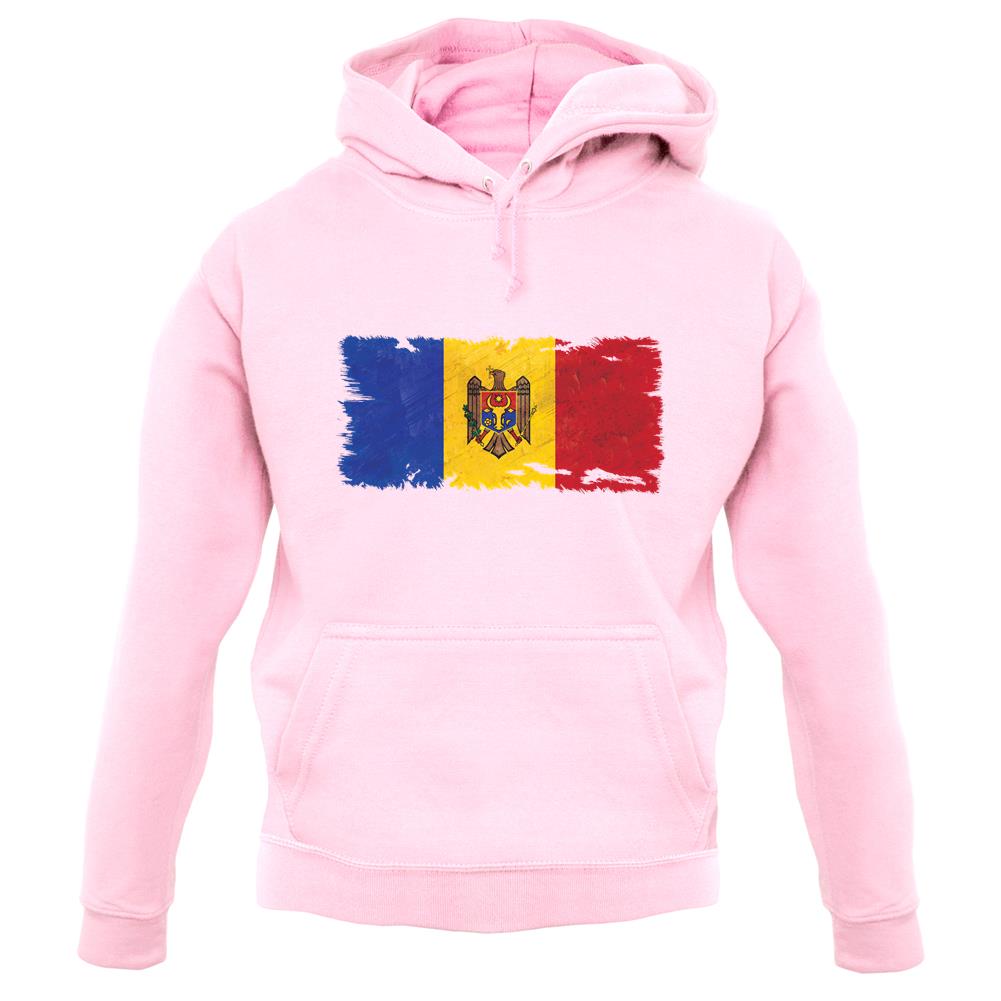 Moldova Grunge Style Flag unisex hoodie