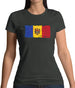 Moldova Grunge Style Flag Womens T-Shirt