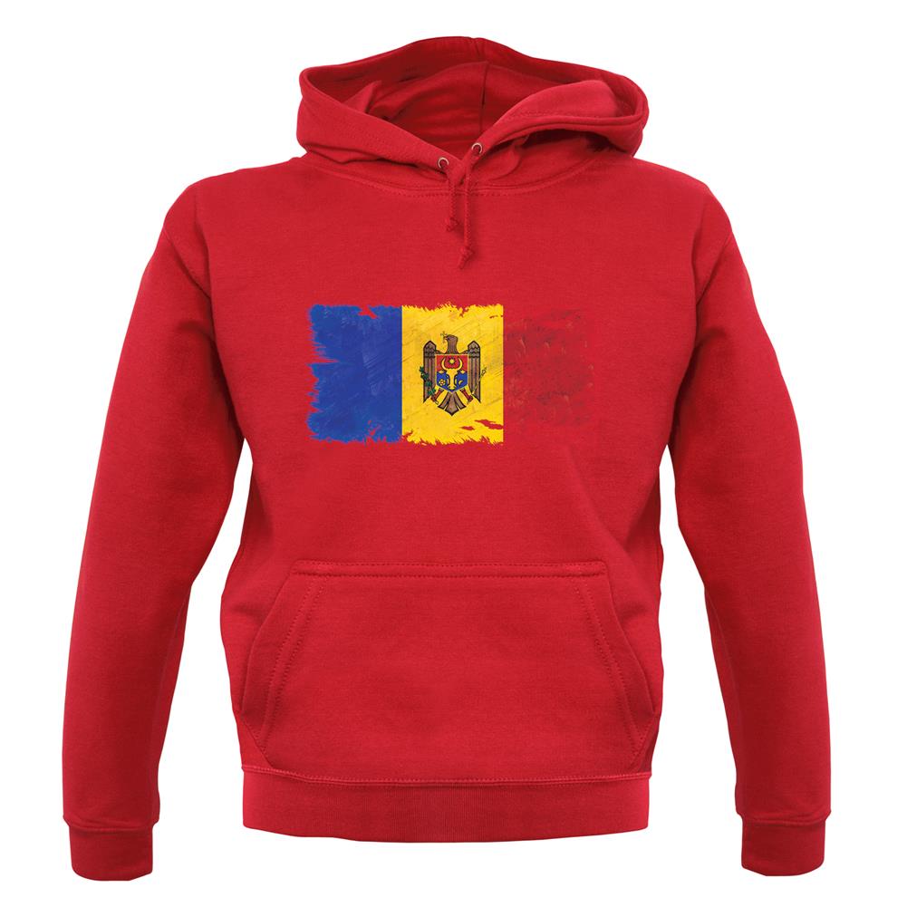 Moldova Grunge Style Flag unisex hoodie