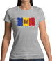 Moldova Grunge Style Flag Womens T-Shirt