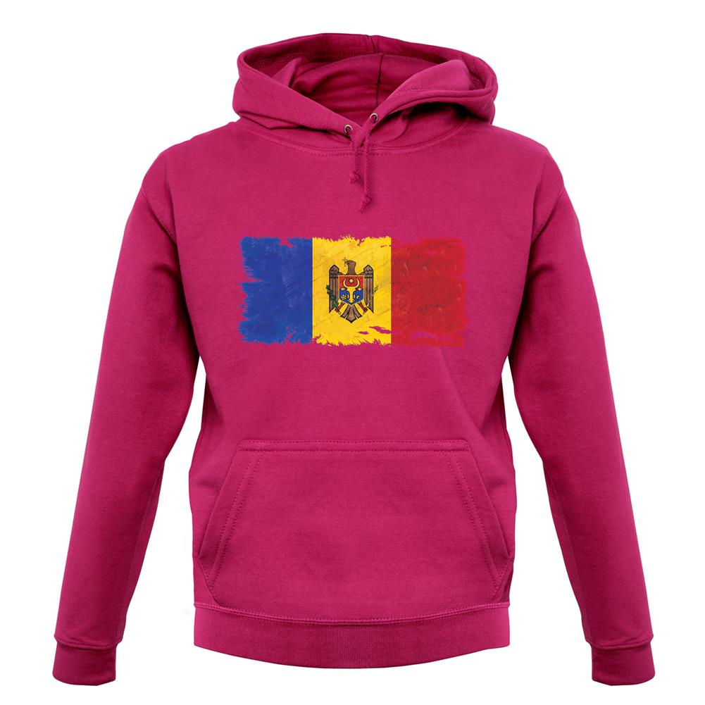 Moldova Grunge Style Flag unisex hoodie