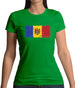 Moldova Grunge Style Flag Womens T-Shirt