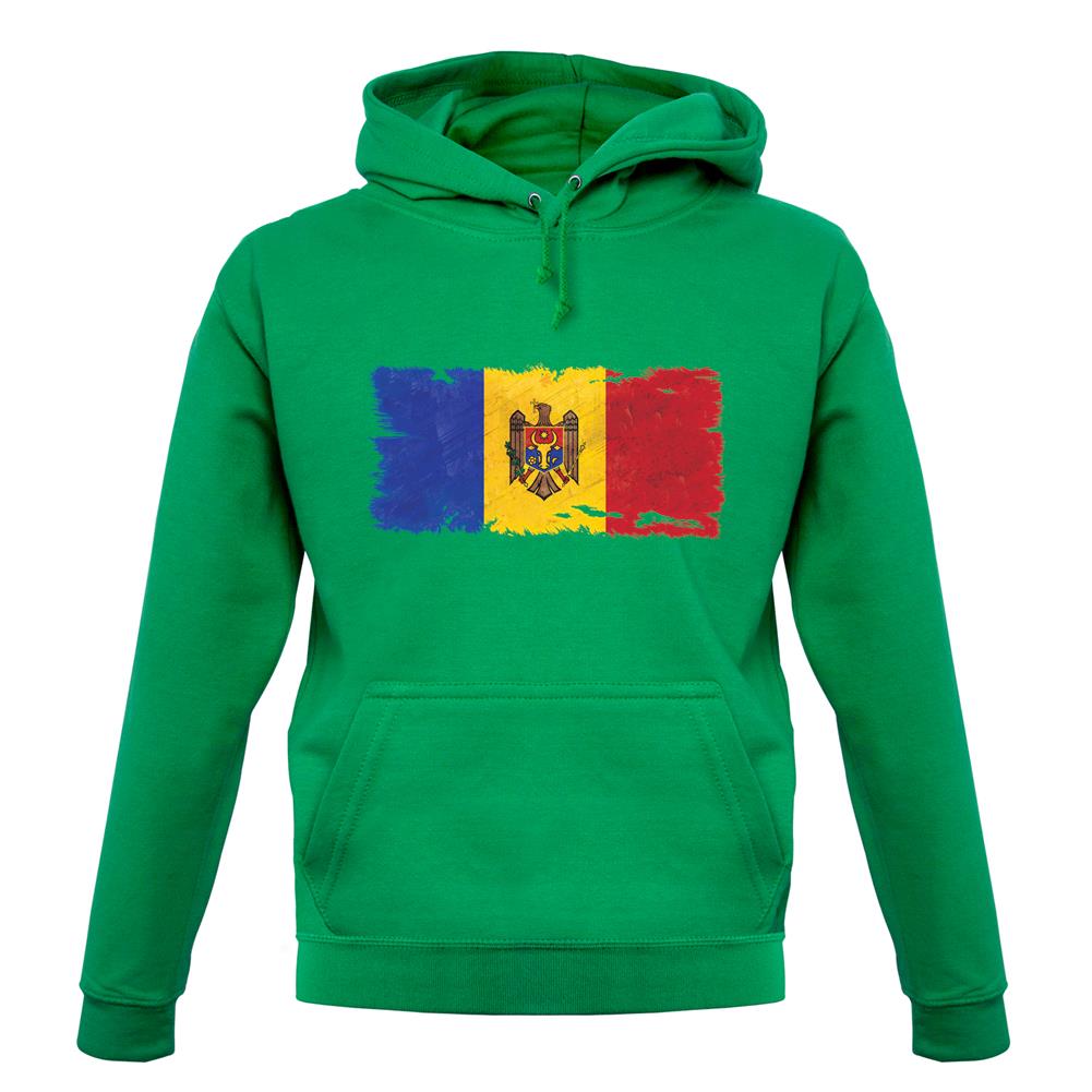 Moldova Grunge Style Flag unisex hoodie