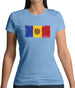 Moldova Grunge Style Flag Womens T-Shirt