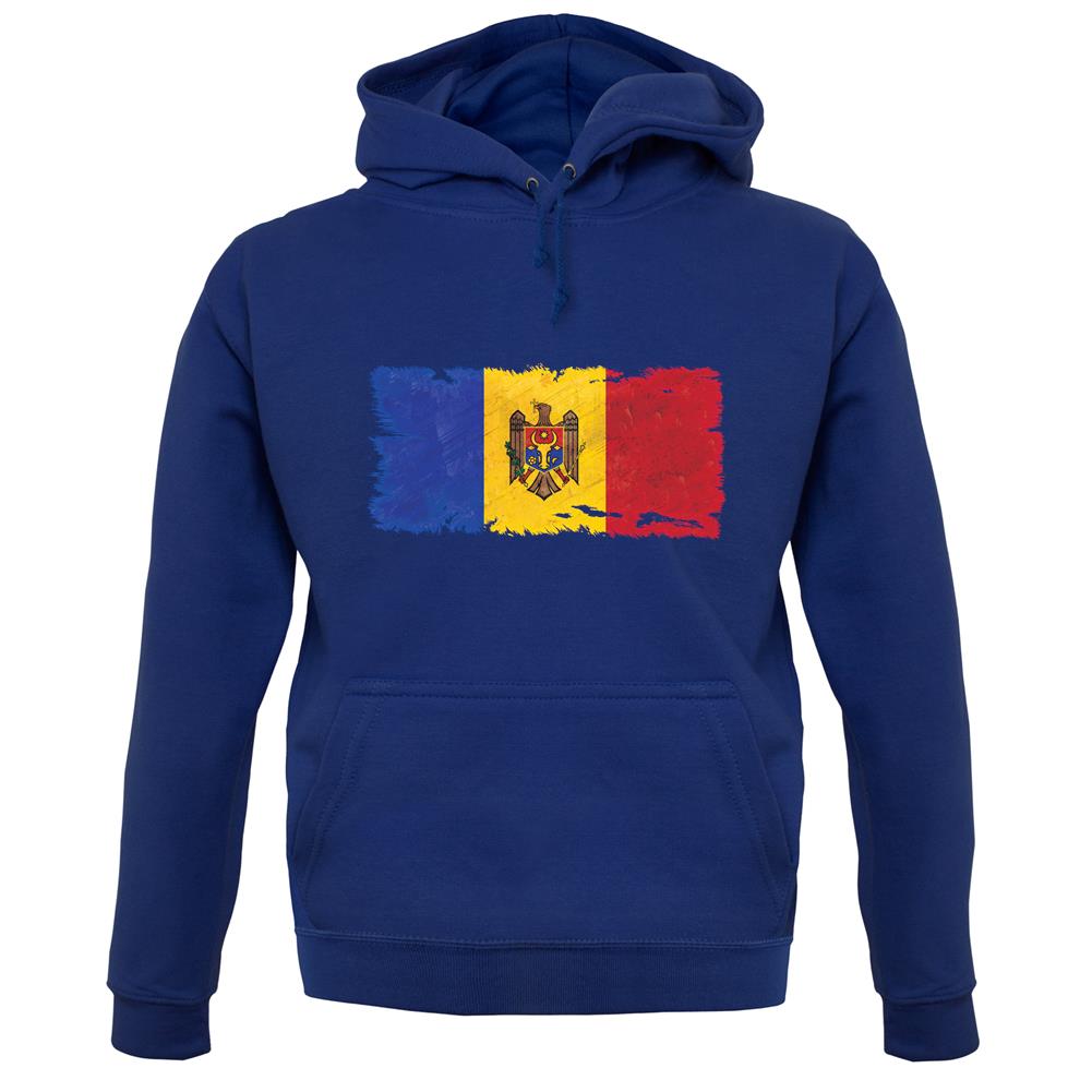 Moldova Grunge Style Flag unisex hoodie
