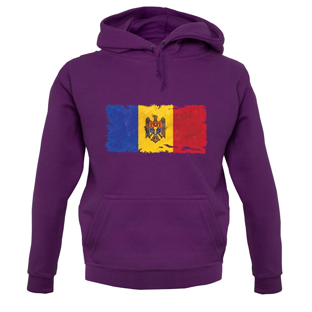Moldova Grunge Style Flag unisex hoodie