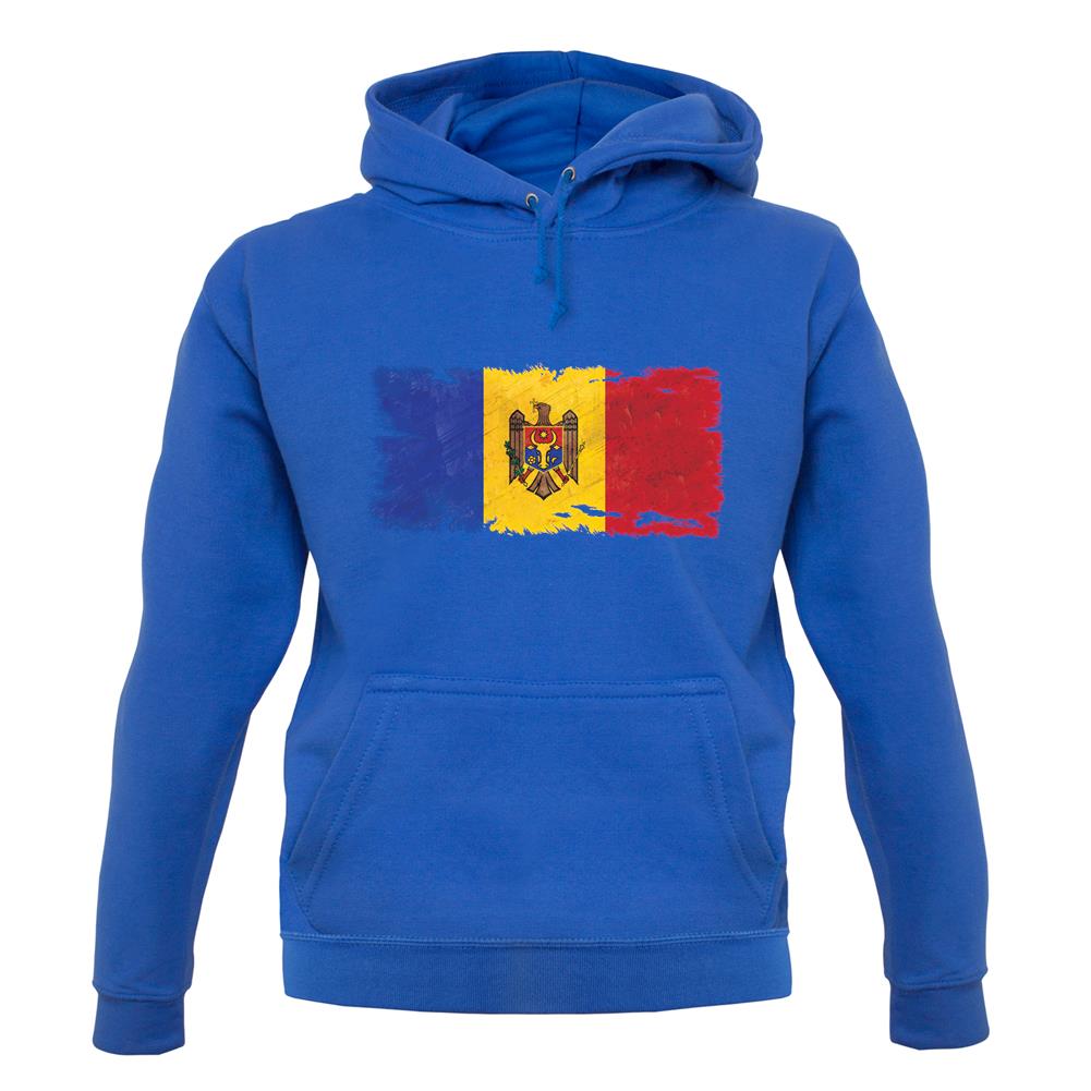 Moldova Grunge Style Flag unisex hoodie