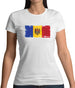 Moldova Grunge Style Flag Womens T-Shirt