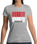 Monaco Barcode Style Flag Womens T-Shirt