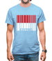 Monaco Barcode Style Flag Mens T-Shirt