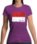 Monaco Grunge Style Flag Womens T-Shirt