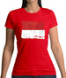Monaco Grunge Style Flag Womens T-Shirt
