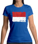 Monaco Grunge Style Flag Womens T-Shirt