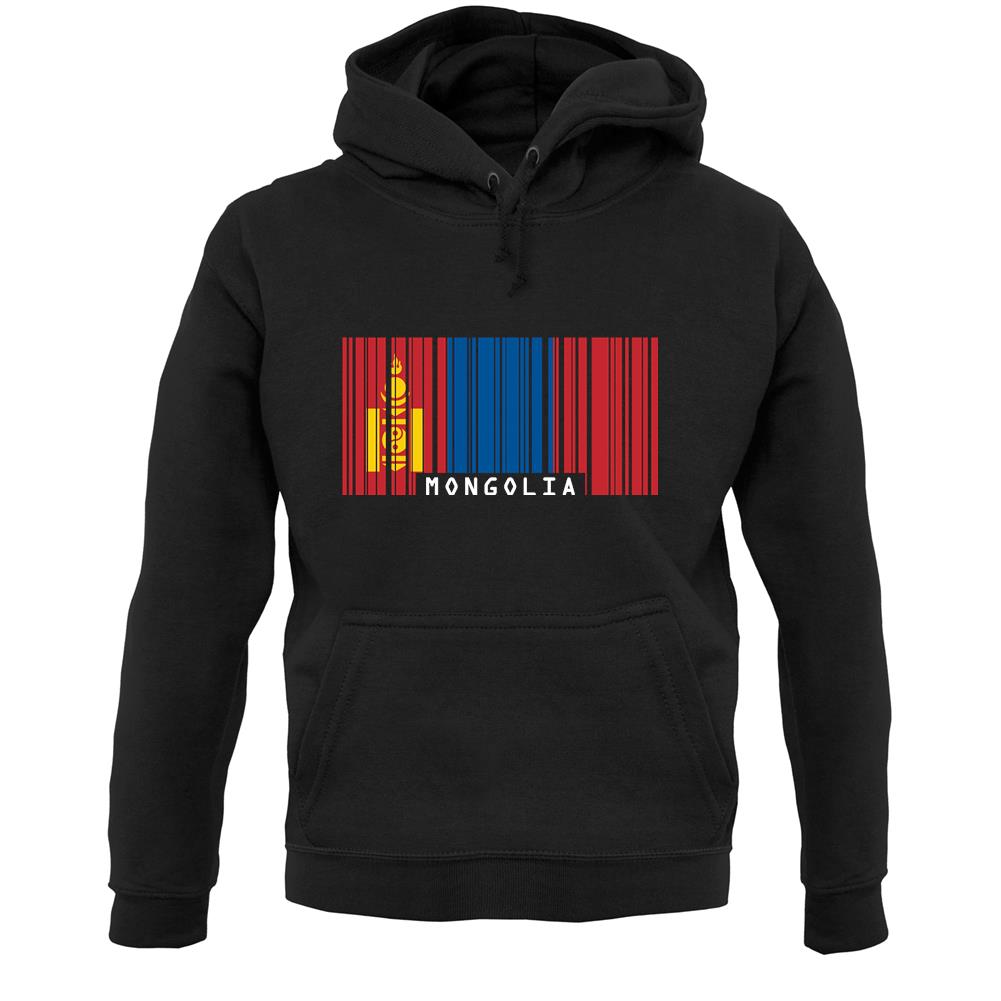 Mongolia Barcode Style Flag Unisex Hoodie