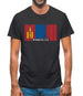 Mongolia Barcode Style Flag Mens T-Shirt