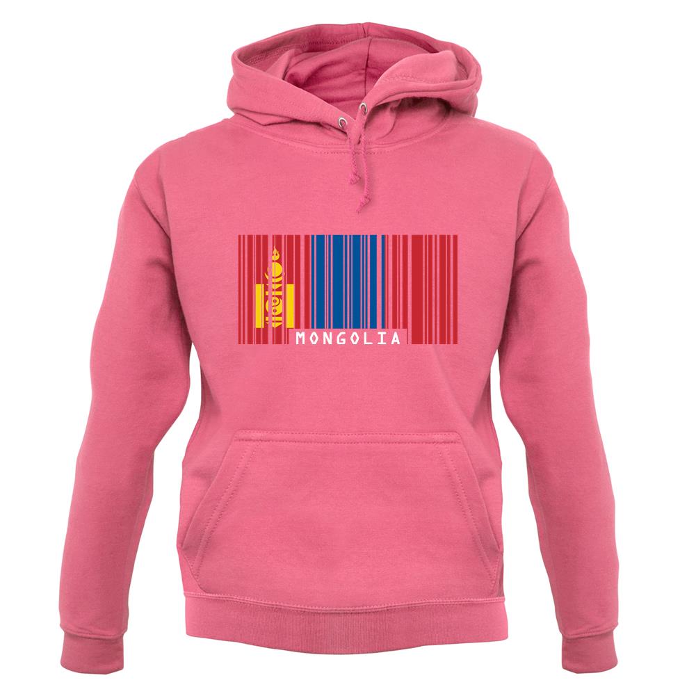 Mongolia Barcode Style Flag unisex hoodie
