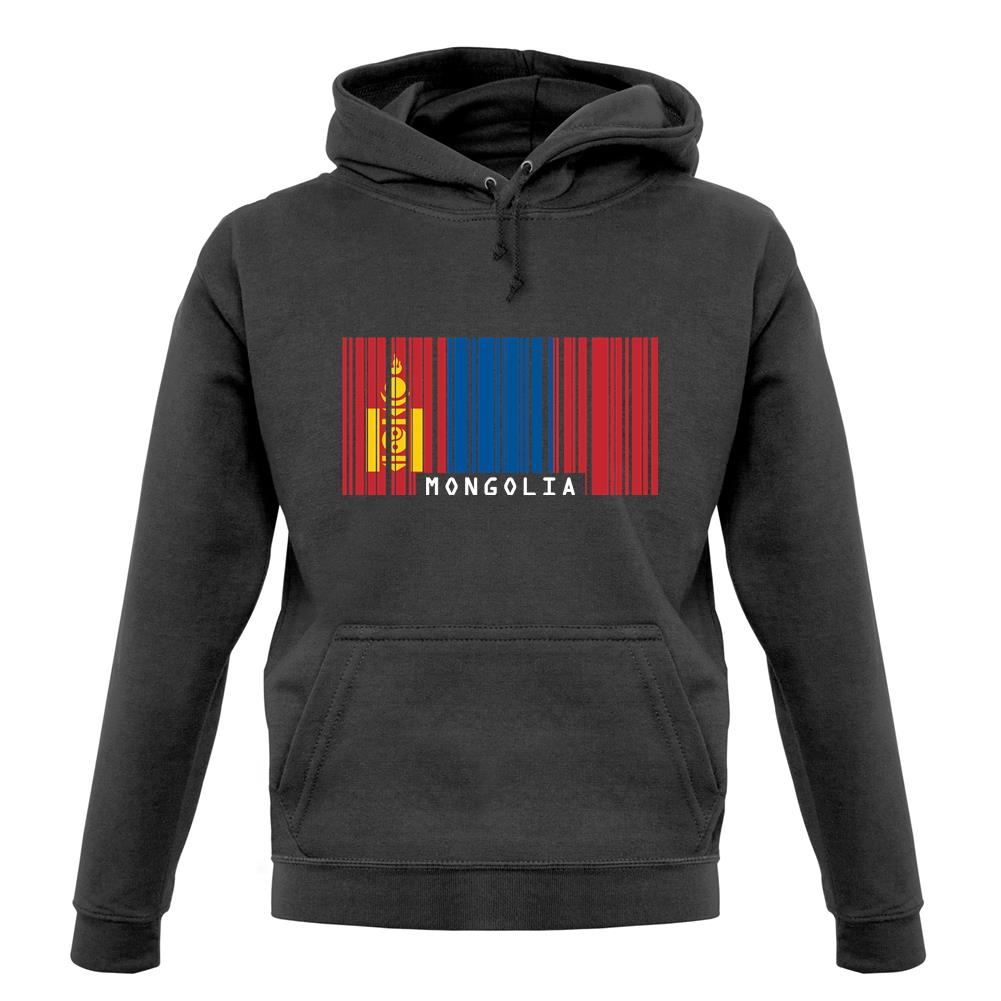 Mongolia Barcode Style Flag unisex hoodie