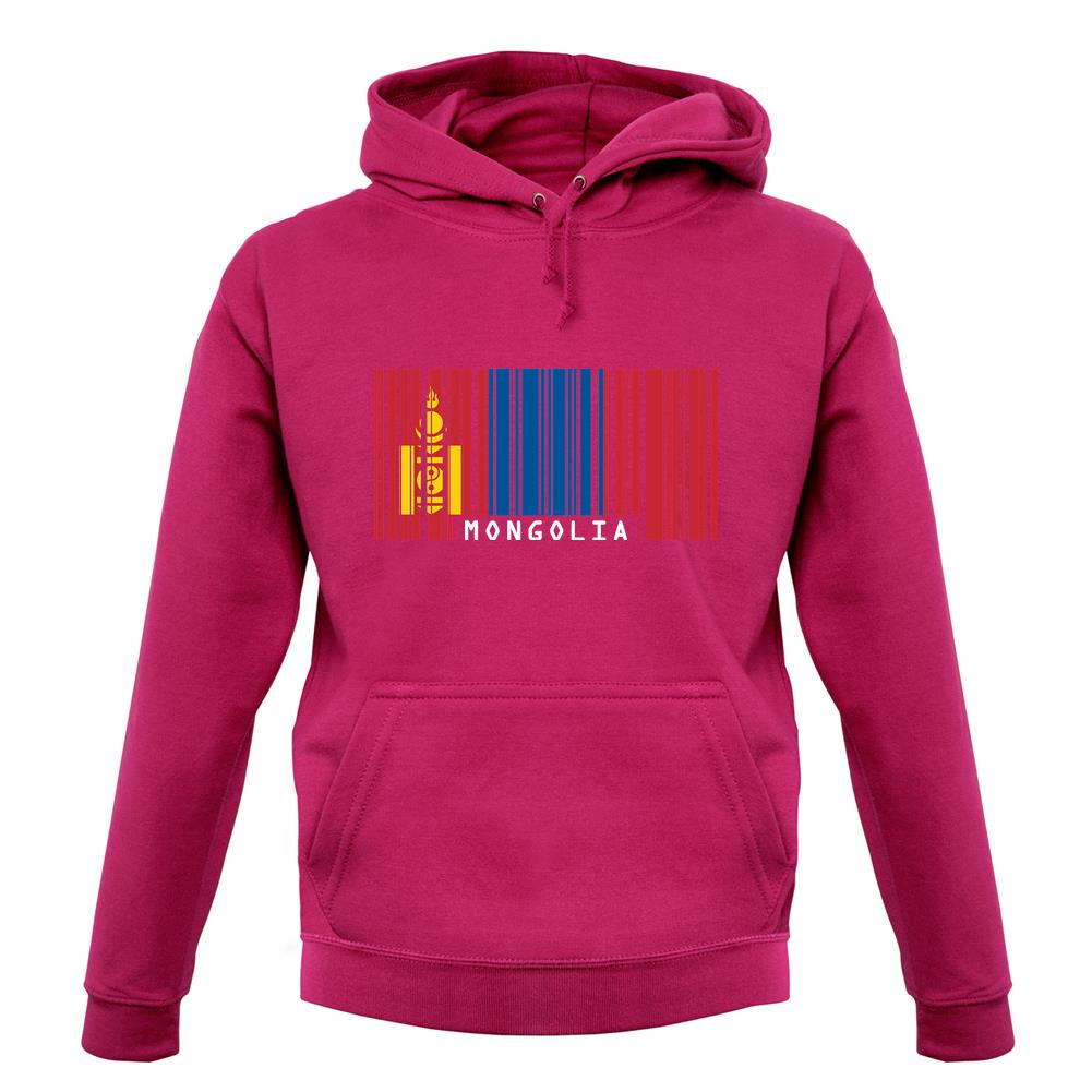 Mongolia Barcode Style Flag unisex hoodie