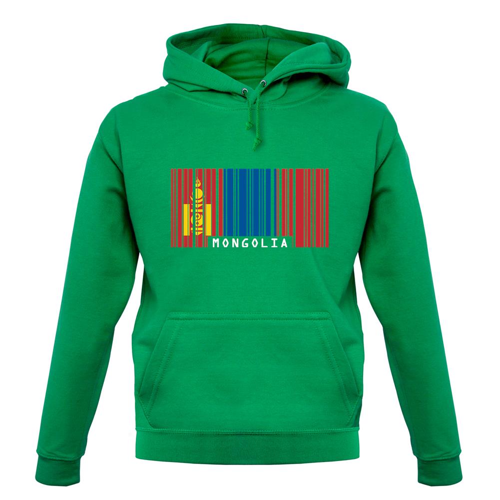 Mongolia Barcode Style Flag unisex hoodie