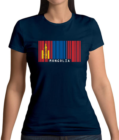 Mongolia Barcode Style Flag Womens T-Shirt
