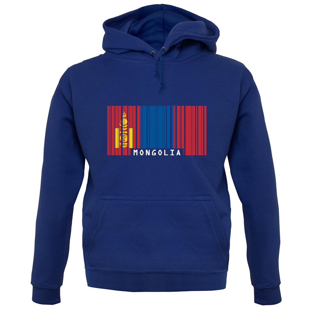 Mongolia Barcode Style Flag unisex hoodie