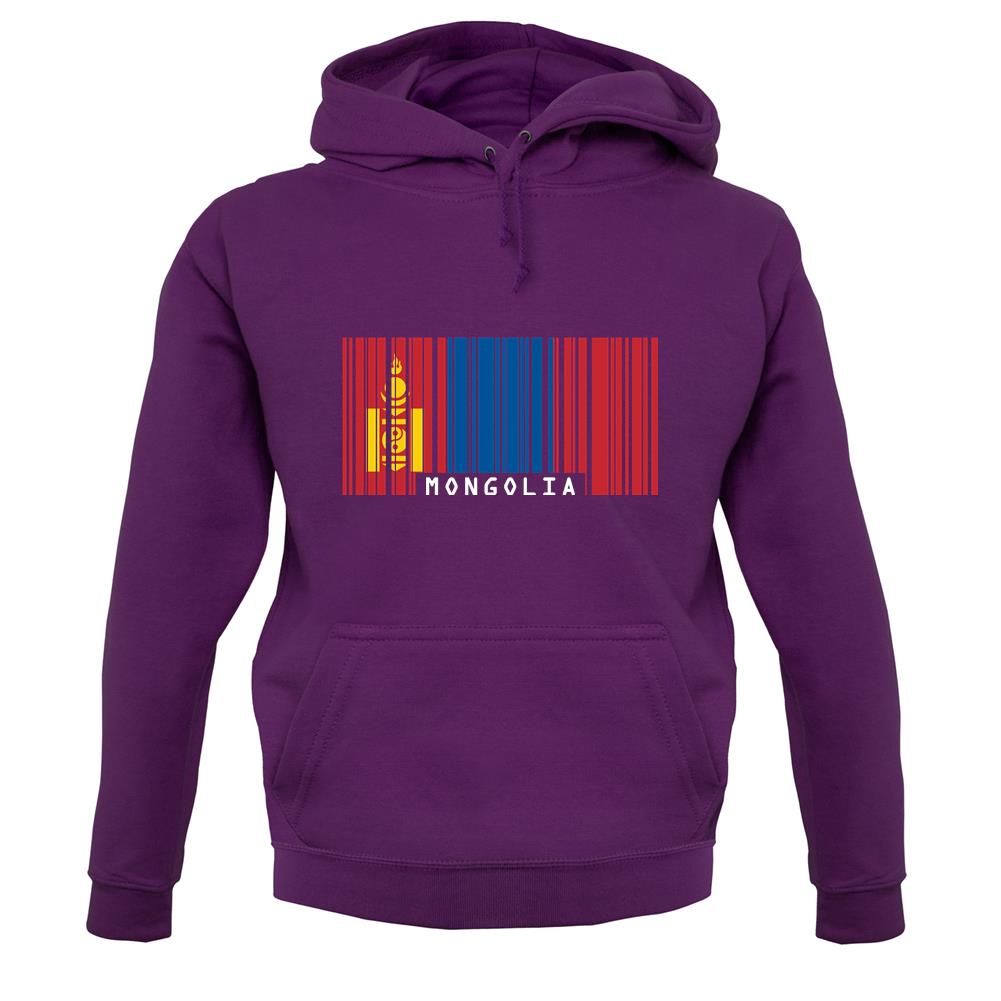 Mongolia Barcode Style Flag unisex hoodie