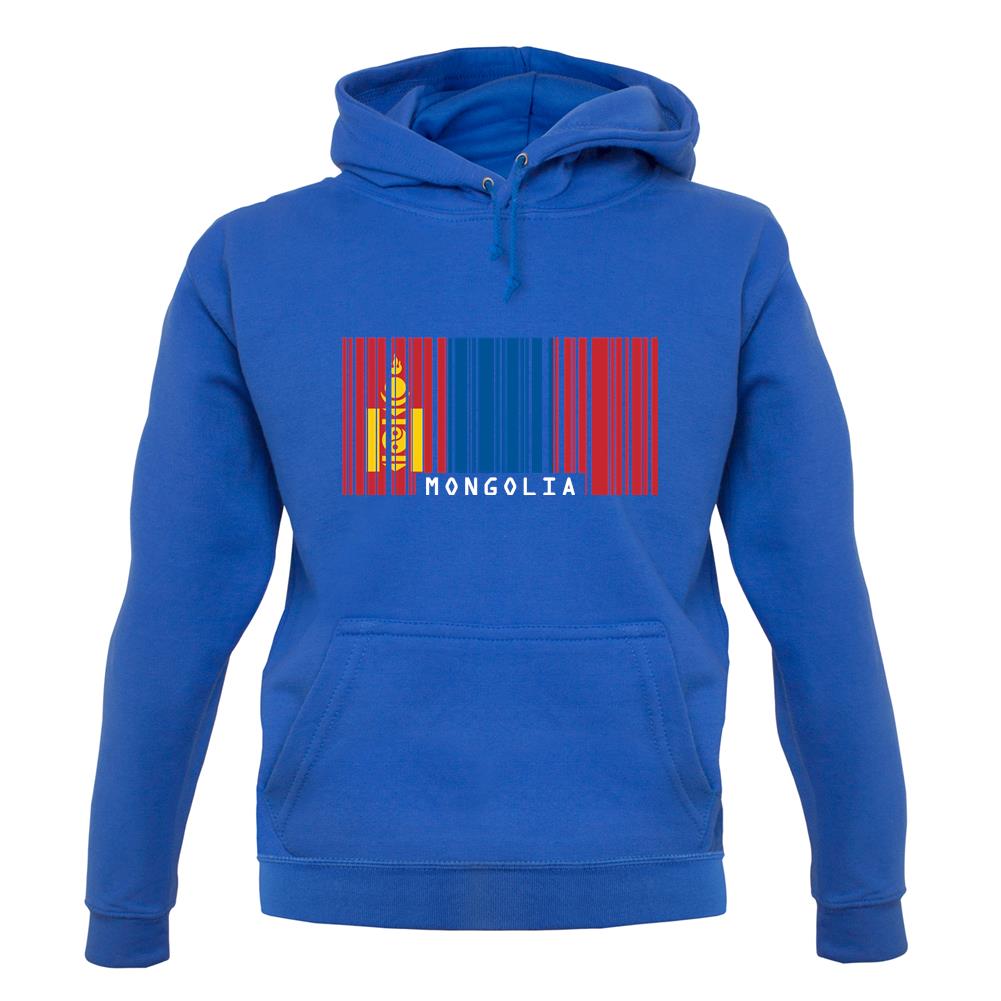 Mongolia Barcode Style Flag unisex hoodie