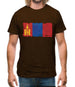 Mongolia Grunge Style Flag Mens T-Shirt