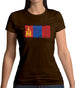 Mongolia Grunge Style Flag Womens T-Shirt