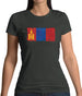 Mongolia Grunge Style Flag Womens T-Shirt