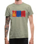 Mongolia Grunge Style Flag Mens T-Shirt