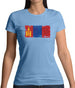 Mongolia Grunge Style Flag Womens T-Shirt