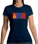 Mongolia Grunge Style Flag Womens T-Shirt