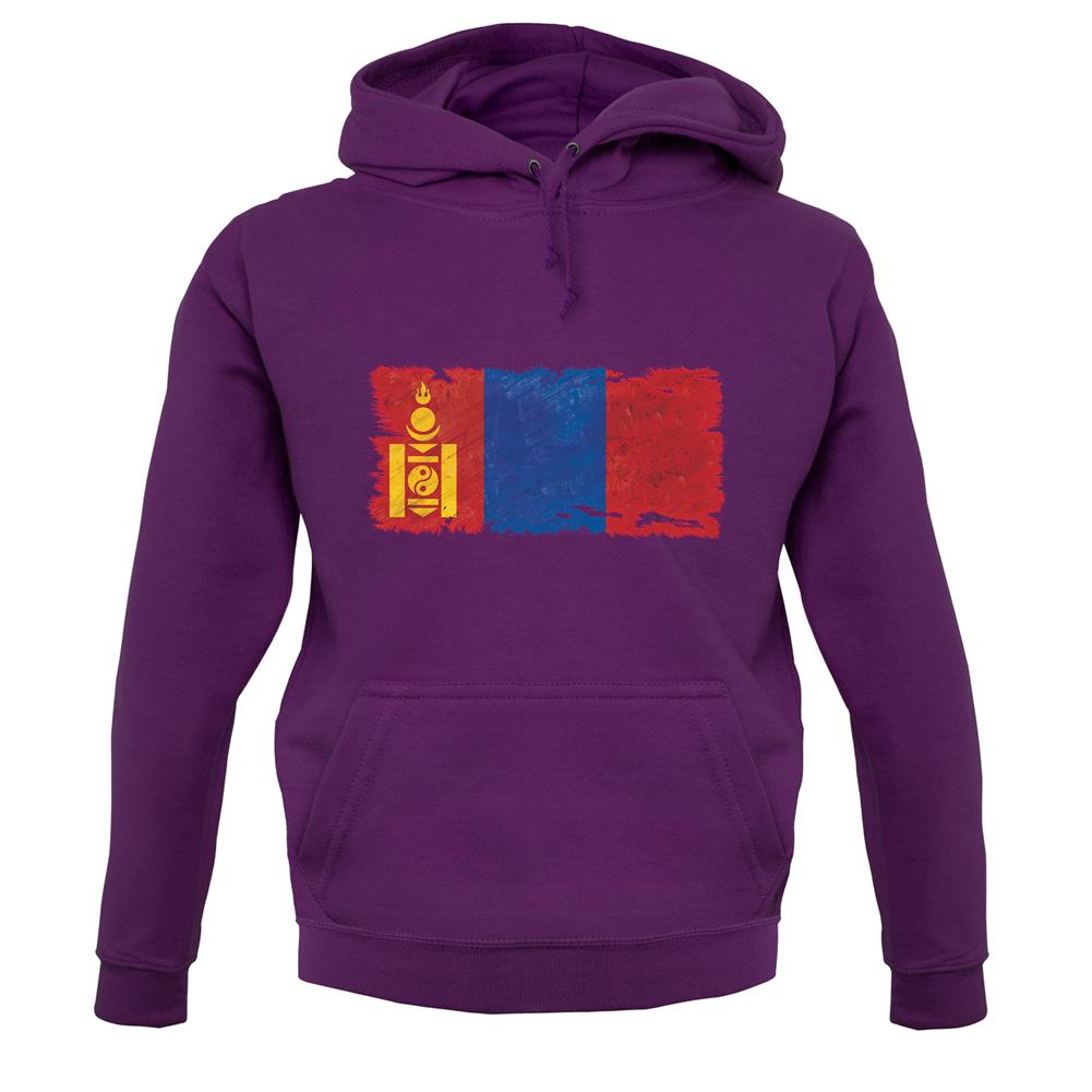 Mongolia Grunge Style Flag unisex hoodie