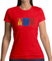 Mongolia Grunge Style Flag Womens T-Shirt