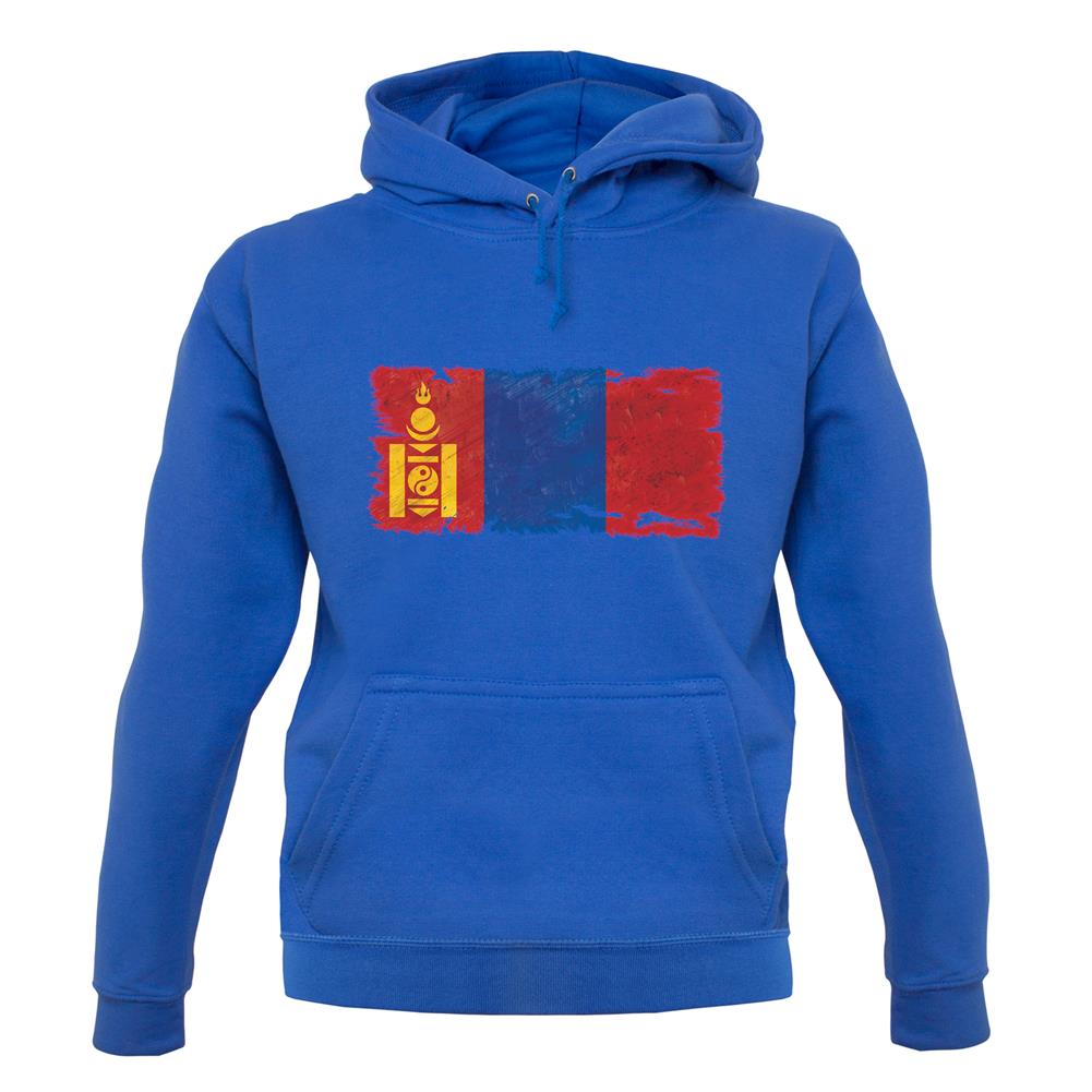 Mongolia Grunge Style Flag unisex hoodie