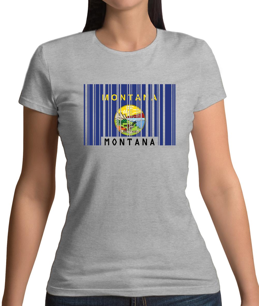 Montana Barcode Style Flag Womens T-Shirt